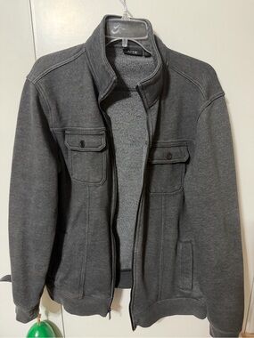 Apt. 9 Men's Dark Gray Full-Zip Knit Jacket